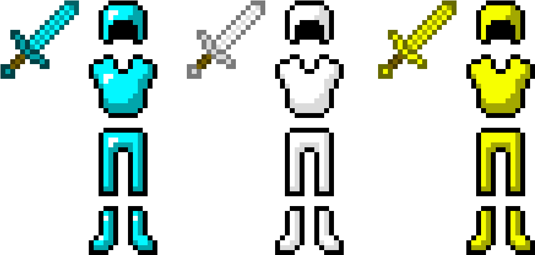 Minecraft Armorand Swords PNG image