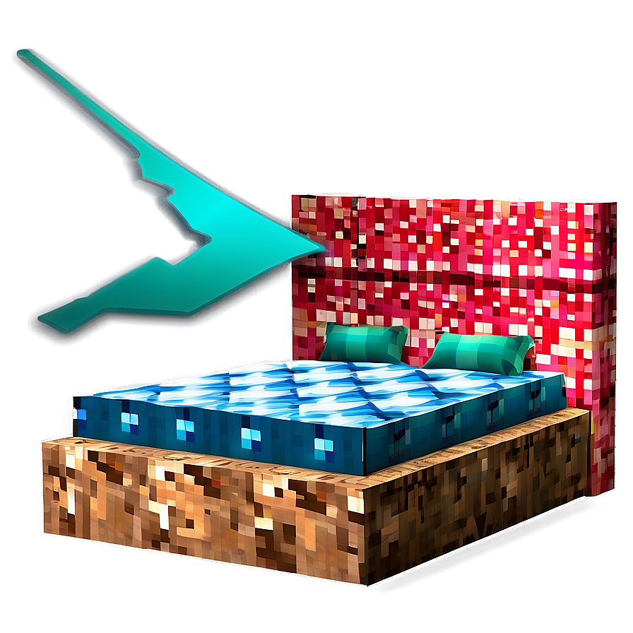 Minecraft Bed In Cave Png 06122024 PNG image