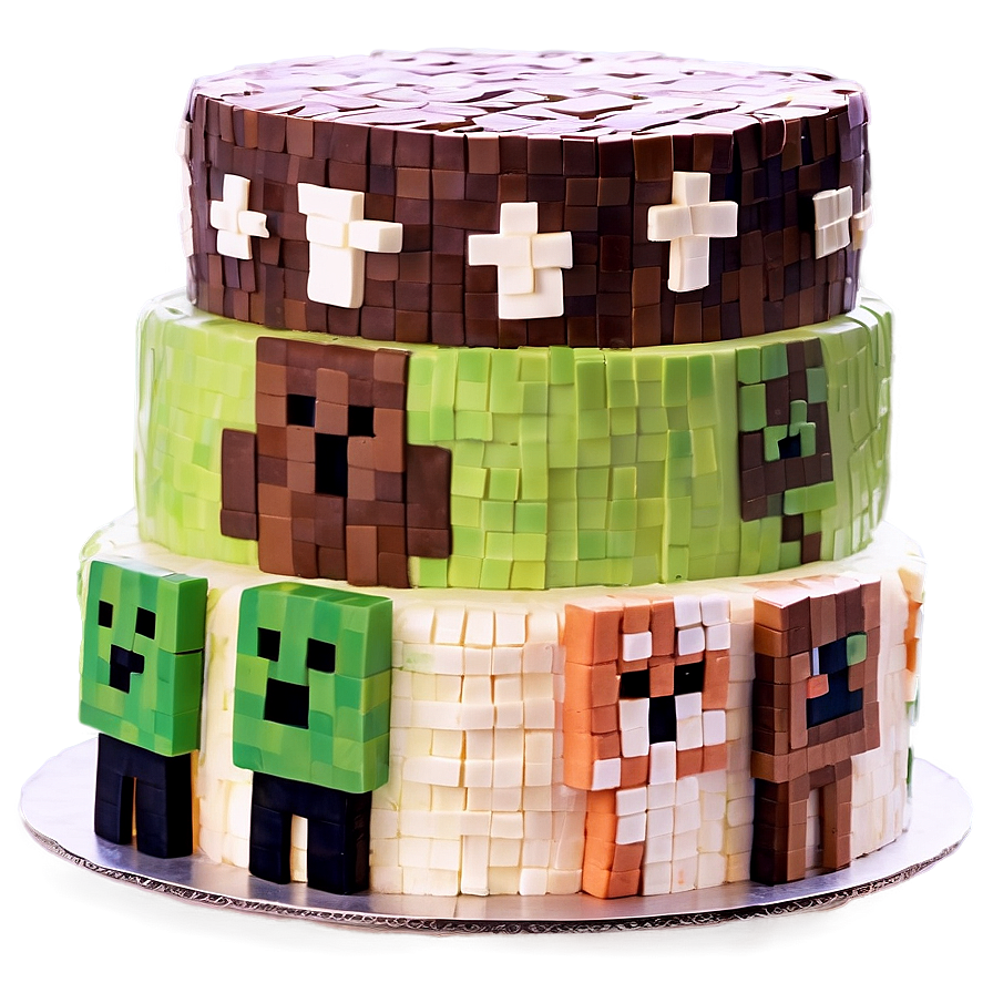 Minecraft Cake Without Fondant Png Sxb36 PNG image