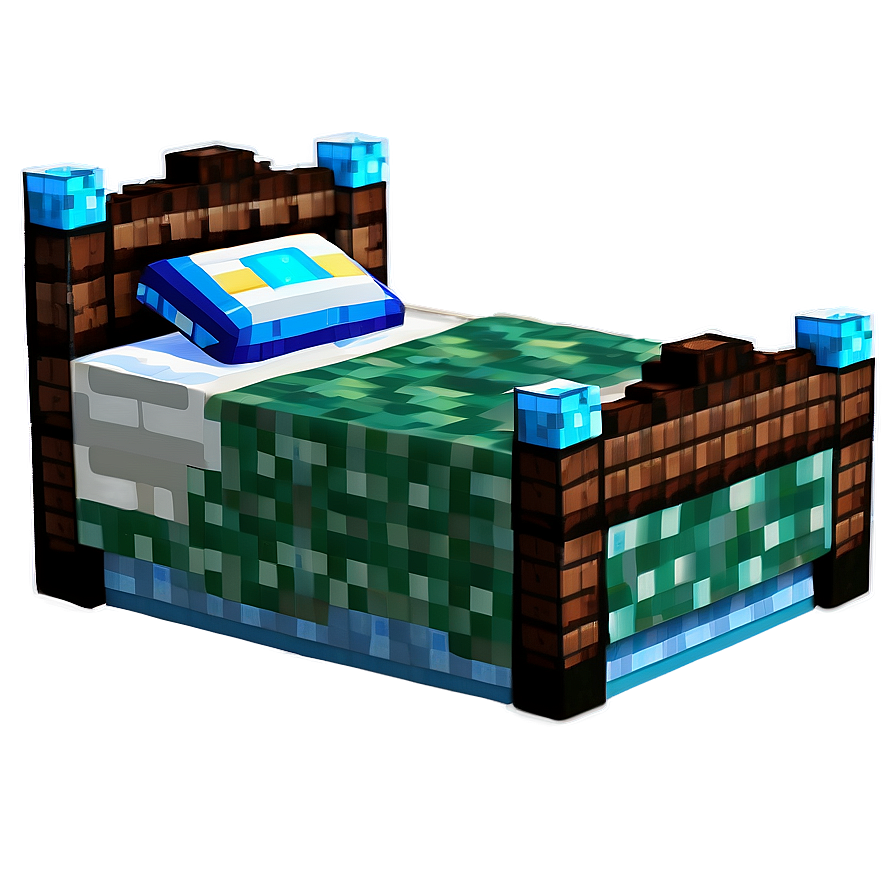 Minecraft Cartoon Bed Png 06122024 PNG image