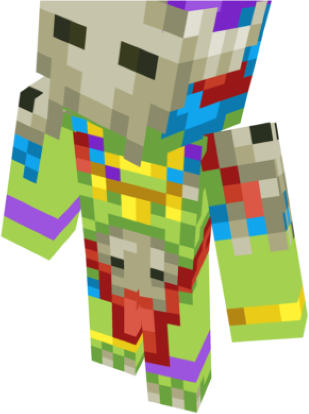 Minecraft_ Character_in_ Colorful_ Armor PNG image