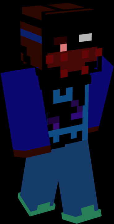 Minecraft_ Character_in_ Darkness PNG image