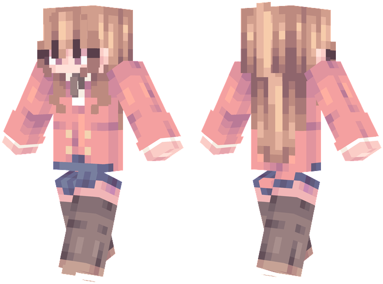 Minecraft Character Model Frontand Back PNG image