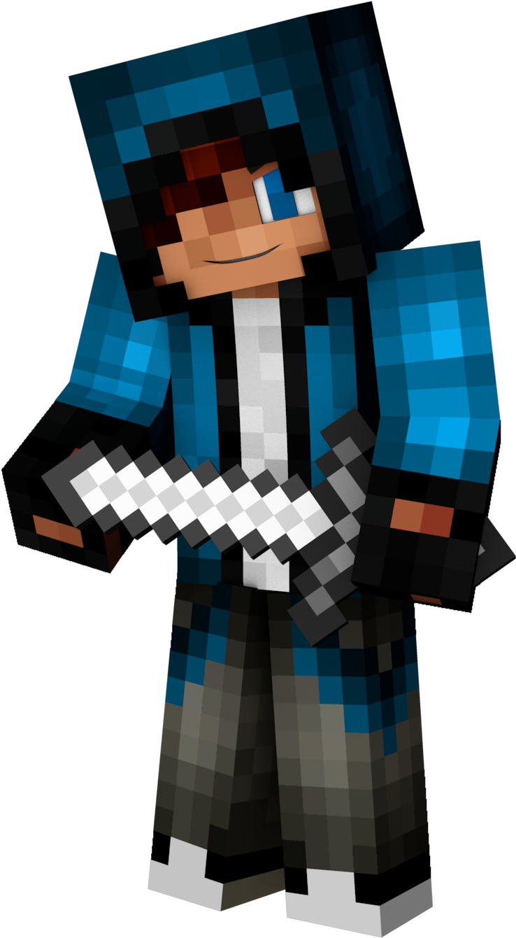 Minecraft Character With Sword PNG image