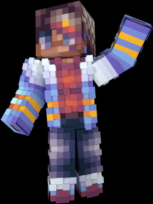 Minecraft Characterin Colorful Armor PNG image