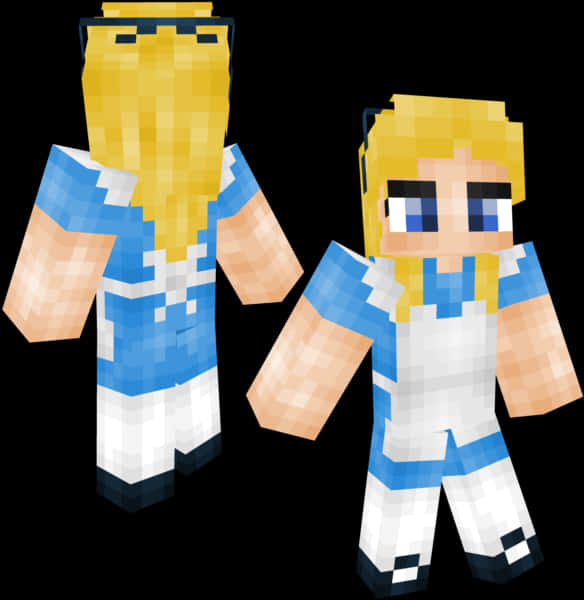 Minecraft Characters Blue Striped Outfit PNG image