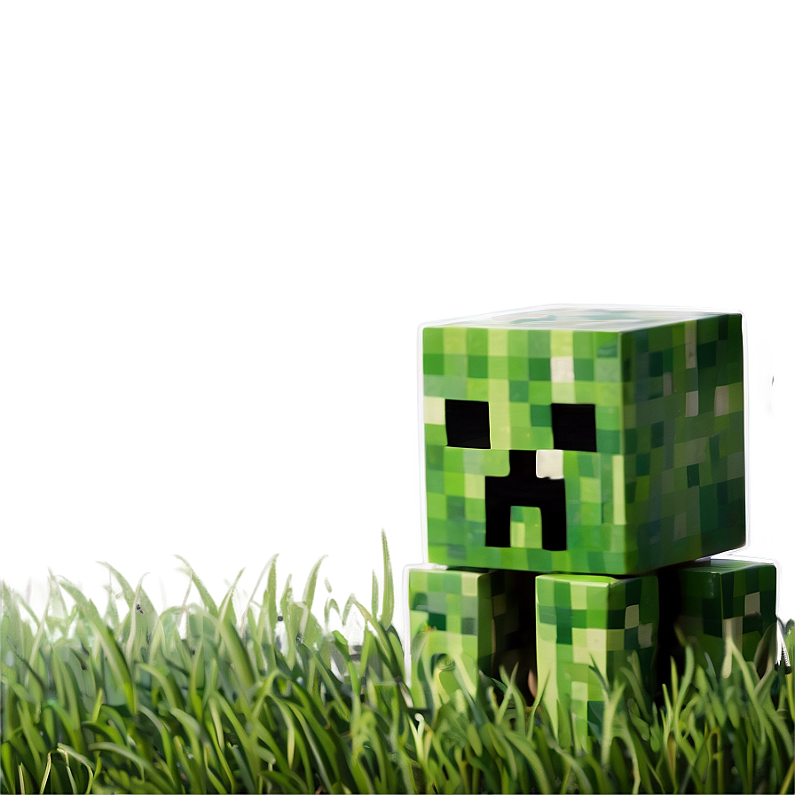 Minecraft Creeper In Grass Png Rde83 PNG image