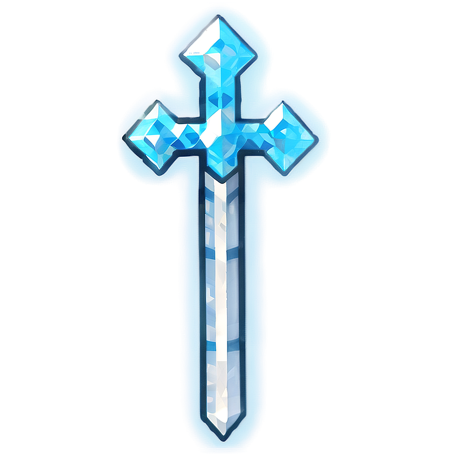 Minecraft Diamond Sword Glowing Png Nnv83 PNG image