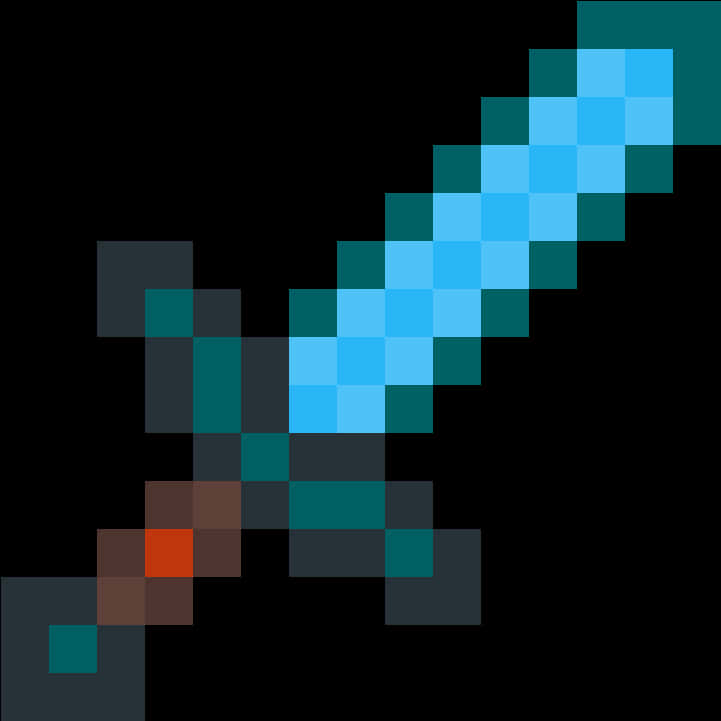 Minecraft Diamond Sword Graphic PNG image