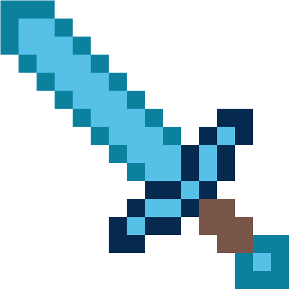 Minecraft Diamond Sword Graphic PNG image