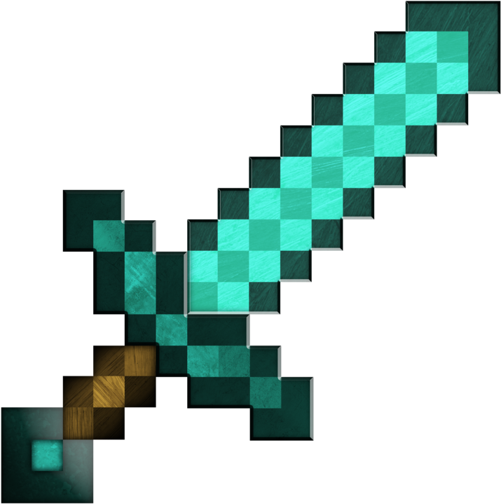 Minecraft Diamond Sword Graphic PNG image