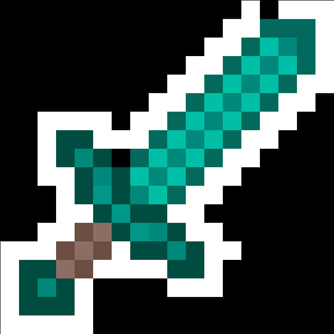 Minecraft Diamond Sword Graphic PNG image