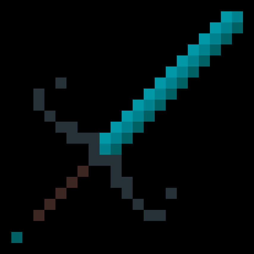 Minecraft Diamond Sword Graphic PNG image