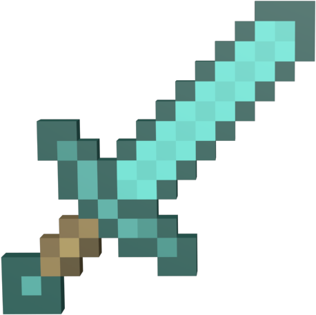 Minecraft Diamond Sword Graphic PNG image