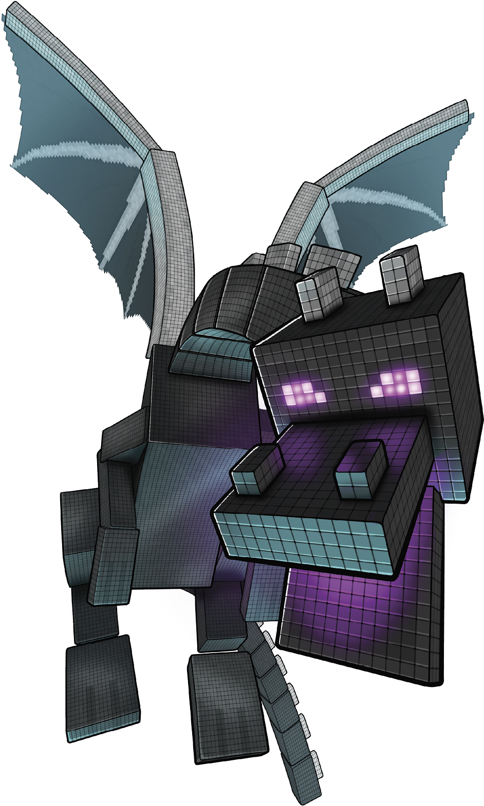 Minecraft Ender Dragon Illustration PNG image