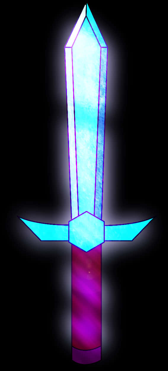 Minecraft Glowing Enchanted Sword PNG image