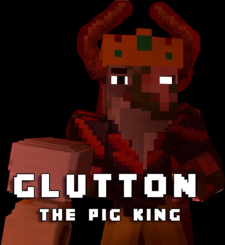 Minecraft_ Glutton_ Pig_ King_ Character PNG image