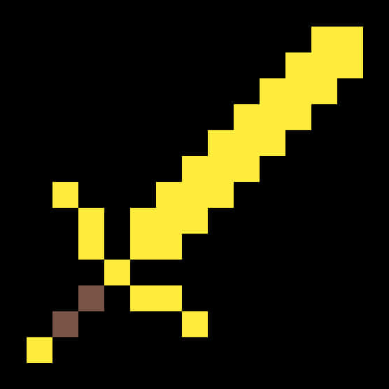 Minecraft_ Golden_ Sword_ Pixel_ Art PNG image