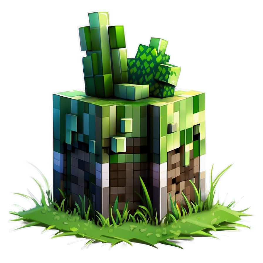 Minecraft Grass Block Illustration Png Tdy PNG image