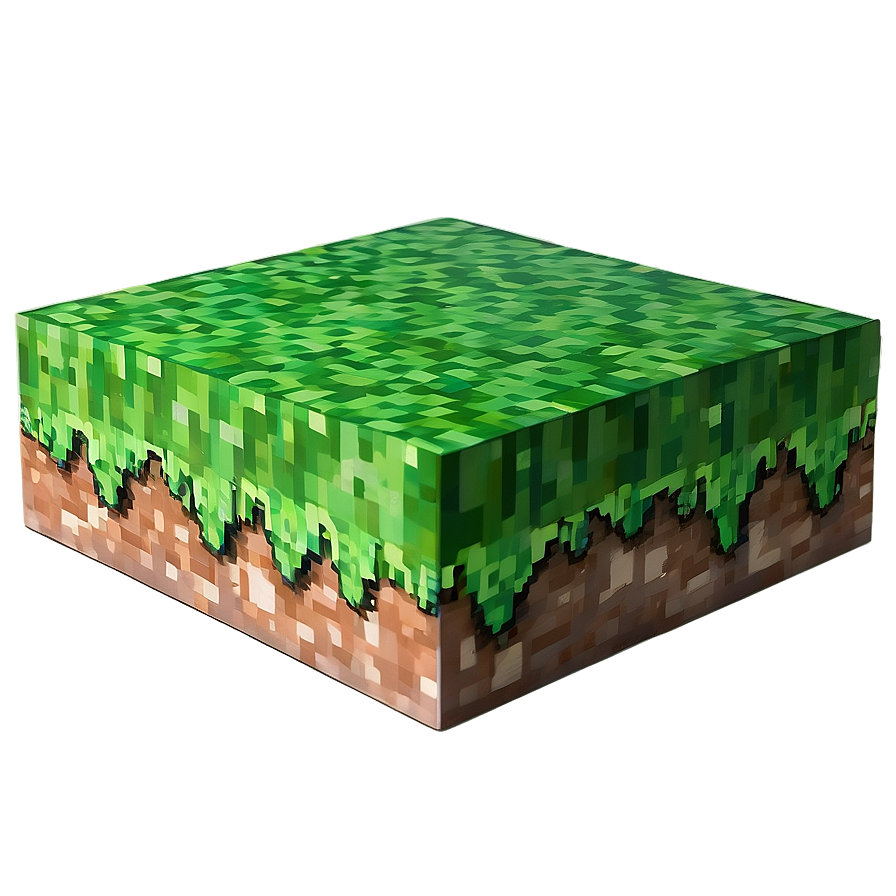 Minecraft Grass Block In High Detail Png Cly PNG image
