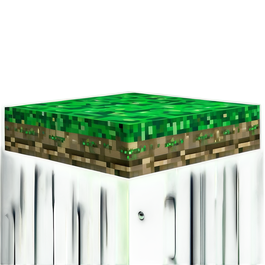 Minecraft Grass Block In Moonlight Png 06252024 PNG image