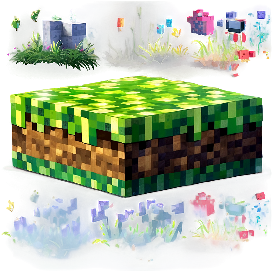 Minecraft Grass Block In Sunlight Png 06252024 PNG image