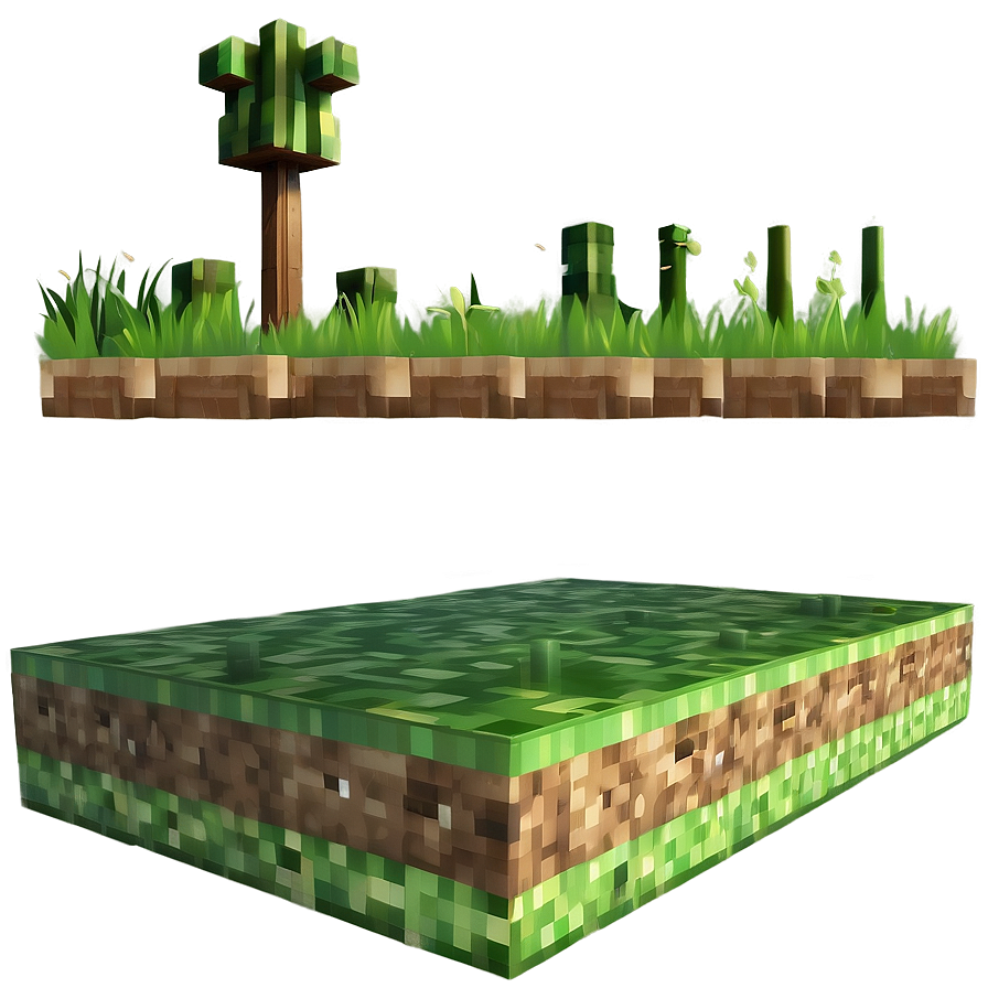 Minecraft Grass Block In Sunlight Png Csf85 PNG image