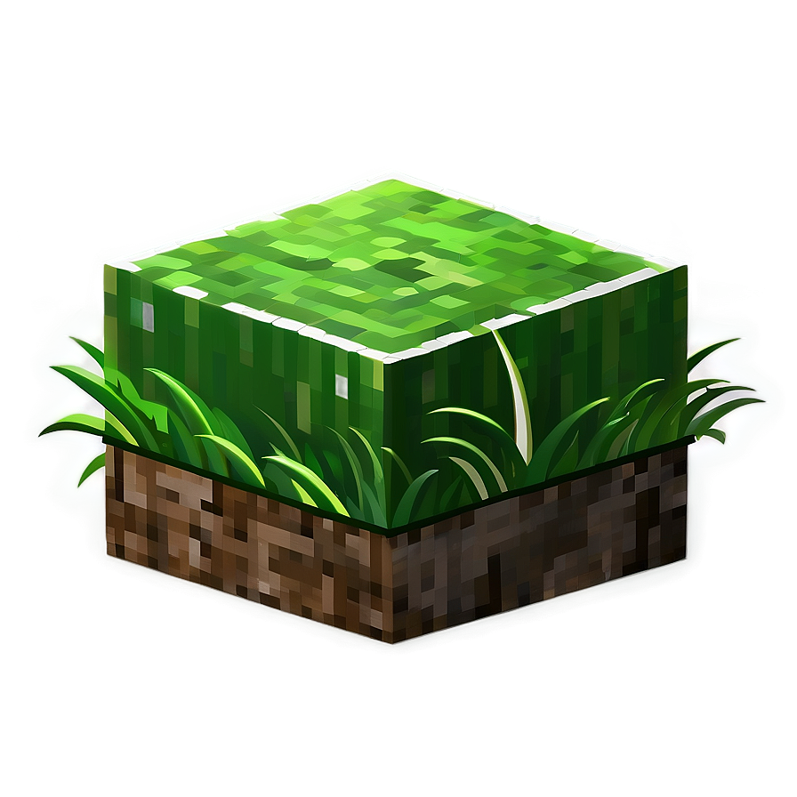 Minecraft Grass Block Reflection Png 06252024 PNG image