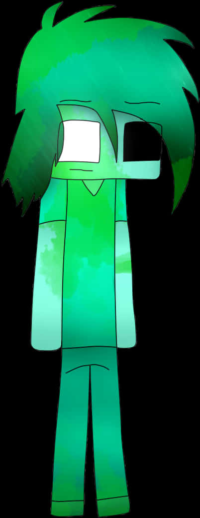 Minecraft_ Green_ Character_ Artwork PNG image