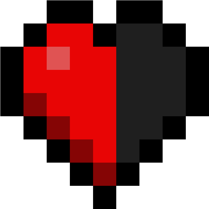 Minecraft Heart Icon Pixel Art PNG image