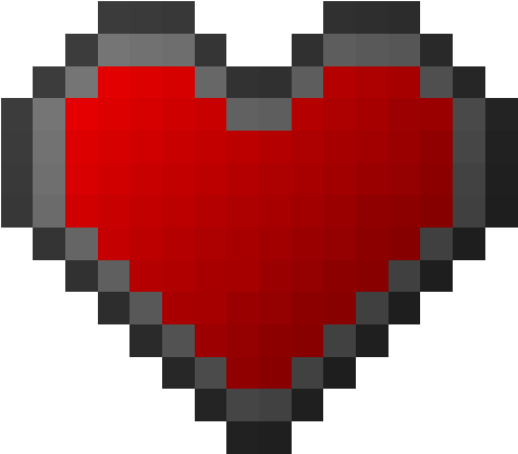 Minecraft Heart Pixel Art PNG image