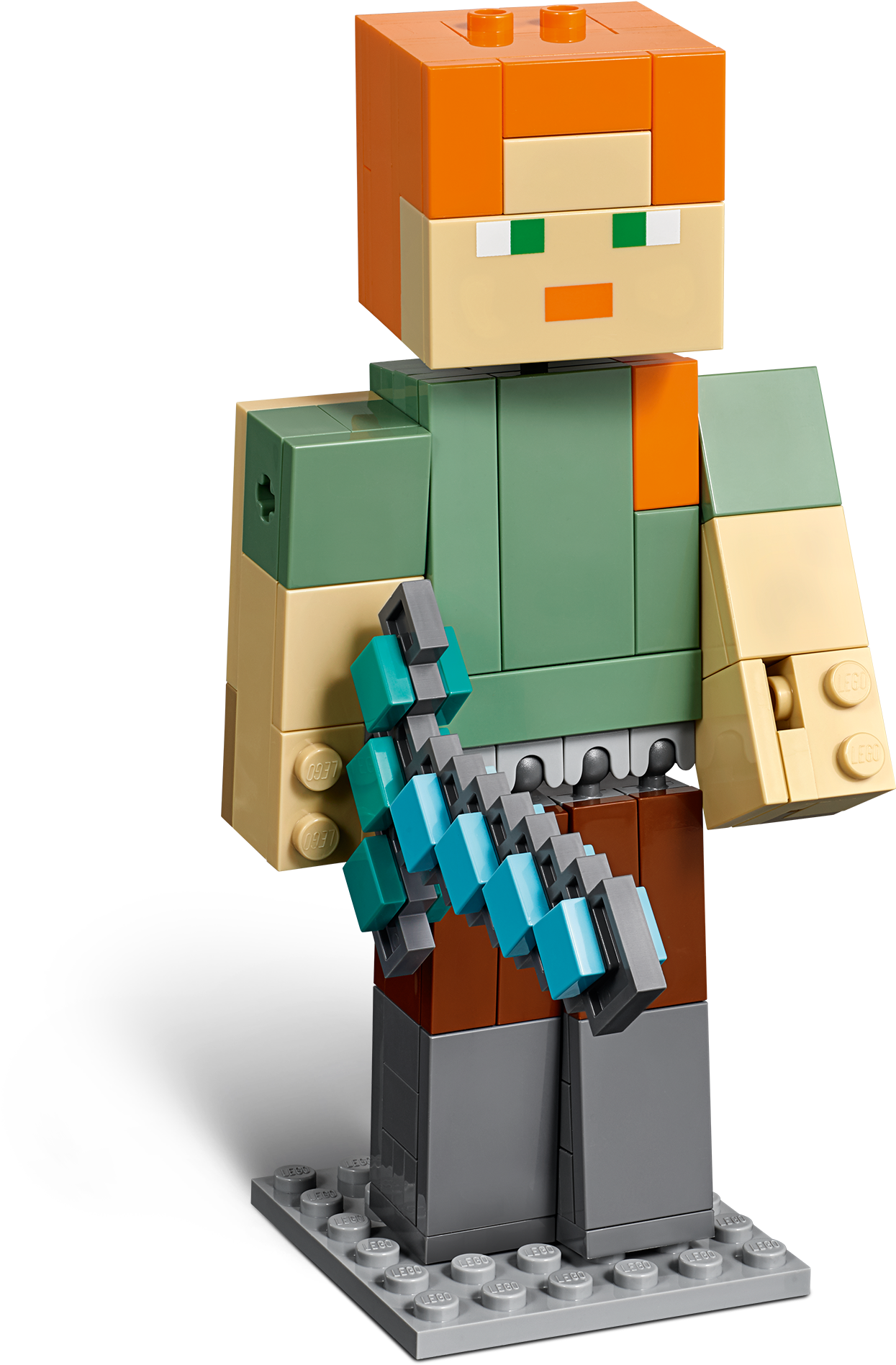 Minecraft Lego Character With Diamond Sword PNG image