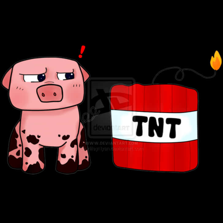 Minecraft_ Pig_and_ T N T_ Block PNG image
