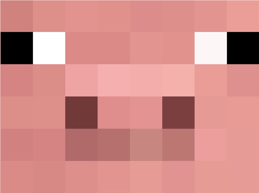 Minecraft Pig Face Pixel Art PNG image