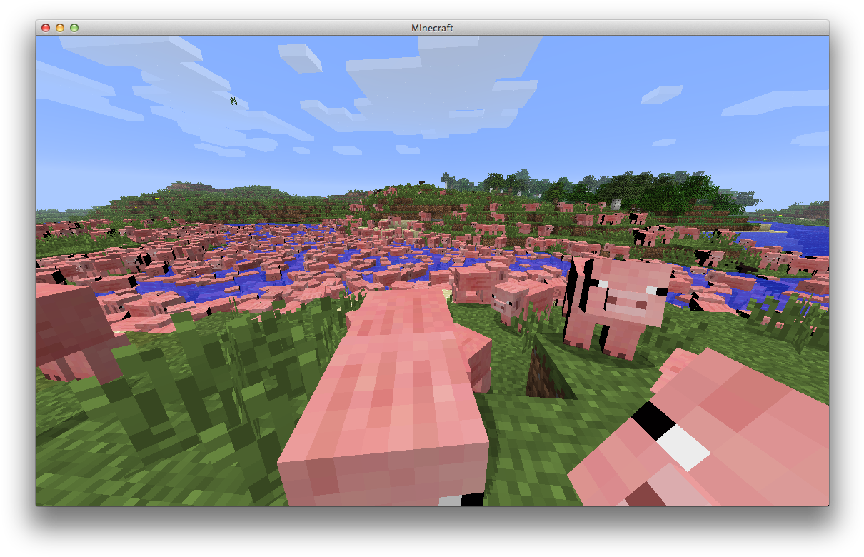 Minecraft Pig Overpopulation Screenshot PNG image
