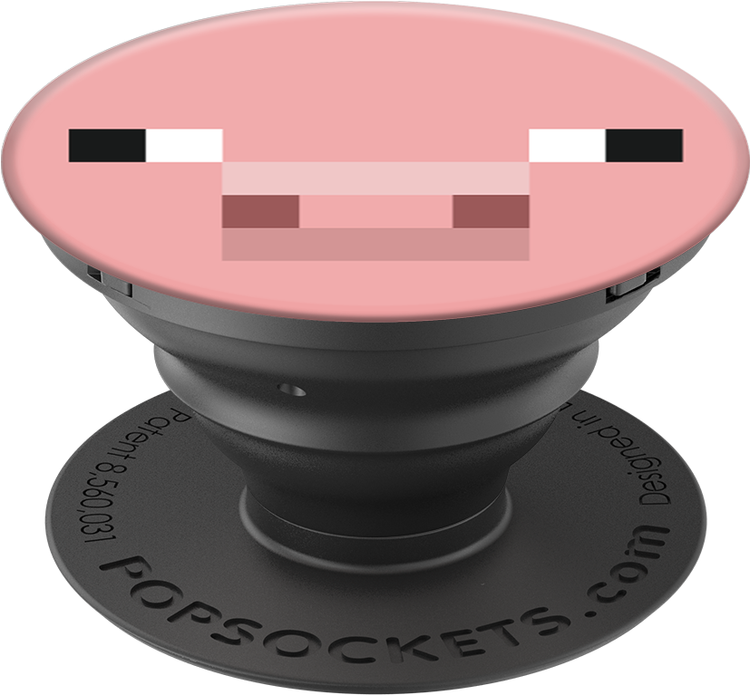 Minecraft Pig Pop Socket Design PNG image