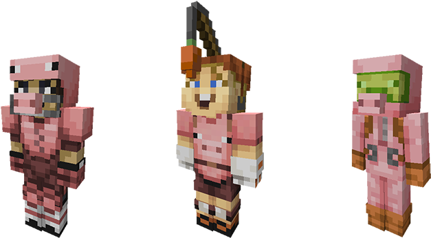 Minecraft Pig Themed Skins PNG image