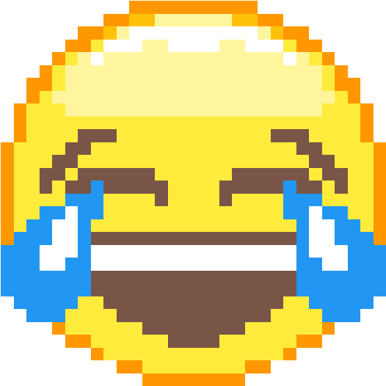 Minecraft_ Pixel_ Art_ Laughing_ Emoji PNG image