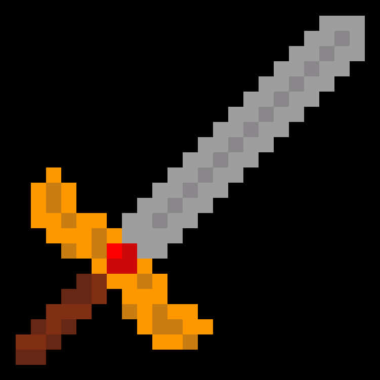 Minecraft_ Pixel_ Art_ Sword PNG image