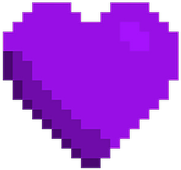 Minecraft_ Purple_ Pixel_ Heart PNG image