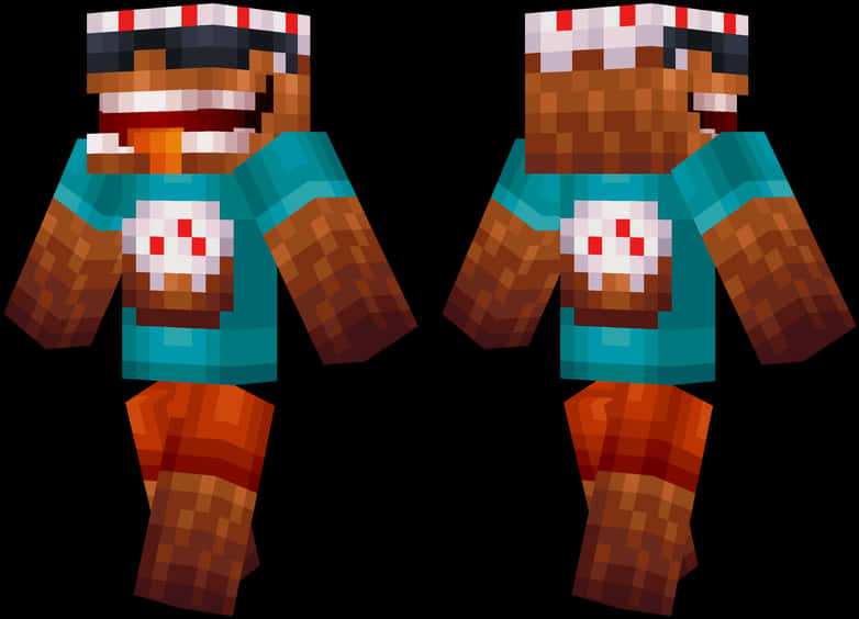Minecraft_ Skin_ Cake_ Head_ Character PNG image