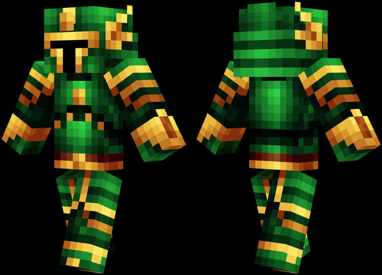 Minecraft_ Skin_ Green_ Warrior PNG image