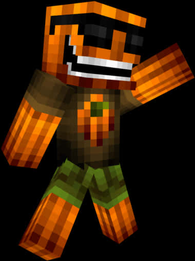 Minecraft Skin Pumpkin Head Character PNG image