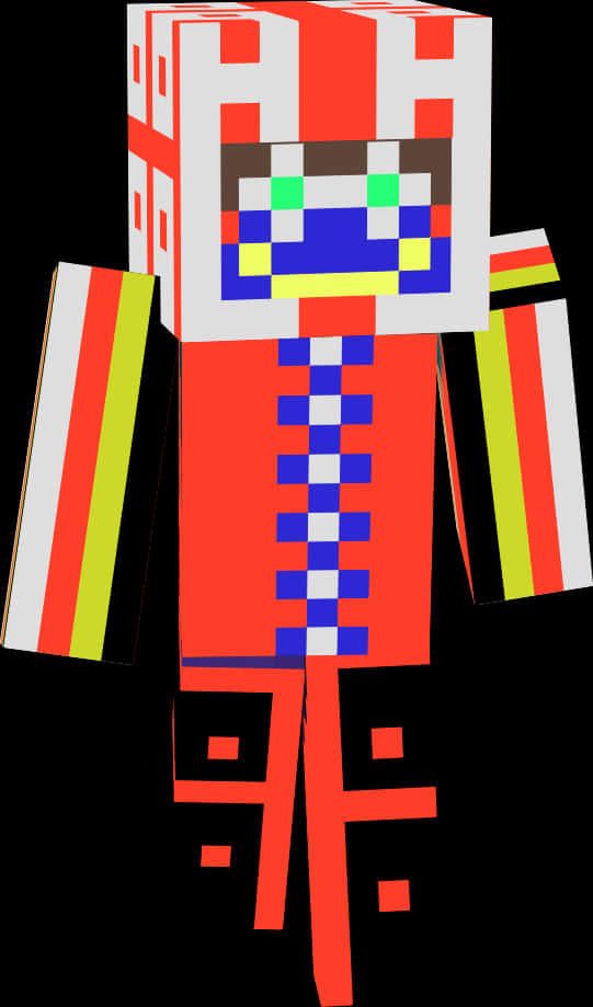 Minecraft Skin Red Robot PNG image