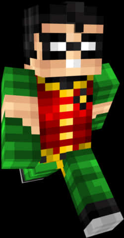 Minecraft Skin Superhero Greenand Red PNG image