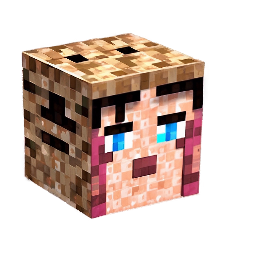 Minecraft Steve Head Model Png 06282024 PNG image