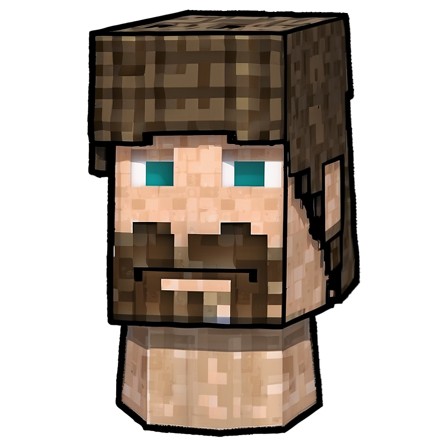 Minecraft Steve Head Model Png Twa PNG image