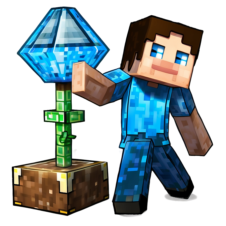 Minecraft Steve With Beacon Png Pwi PNG image