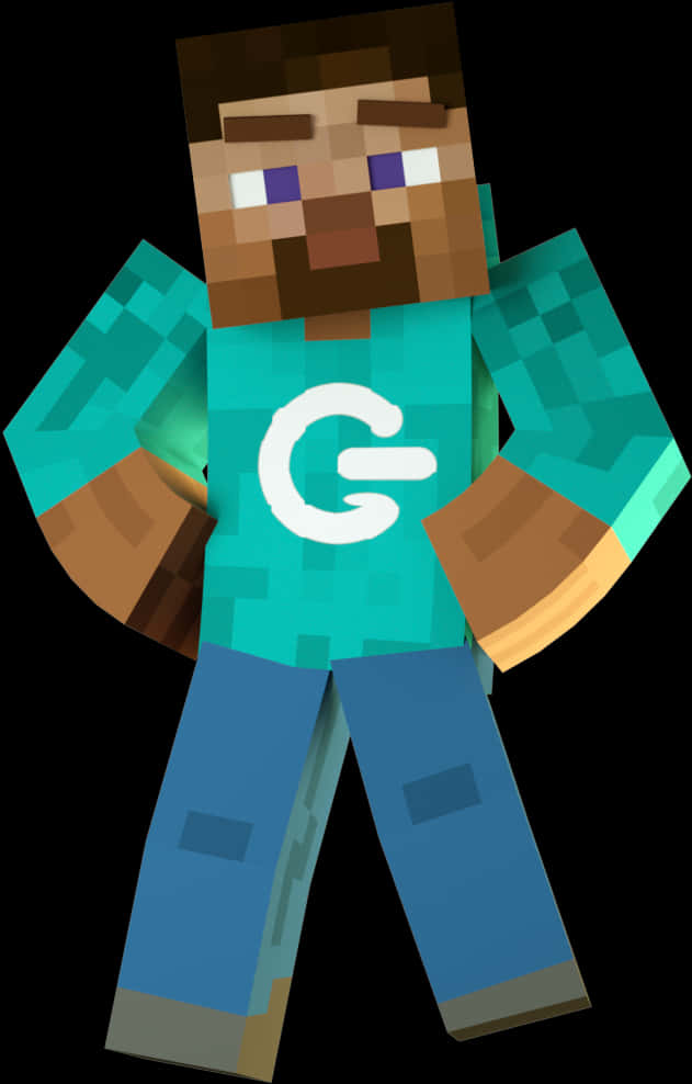 Minecraft_ Steve_with_ G_ Logo PNG image