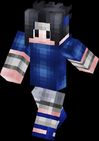 Minecraft Style Sasuke Character PNG image